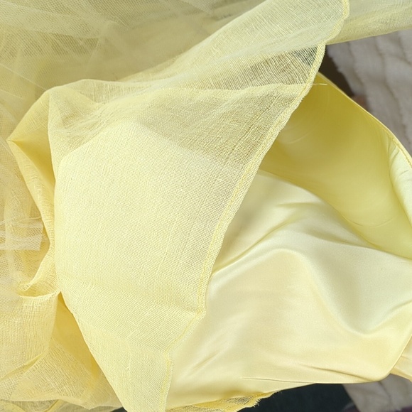 Vintage 1940s Yellow Satin Prom Dress, Very Disney Princess-y! For Kitty Rescue! - Picture 12 of 15